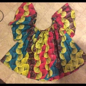 Multi-Colored African Print Top- NWOT